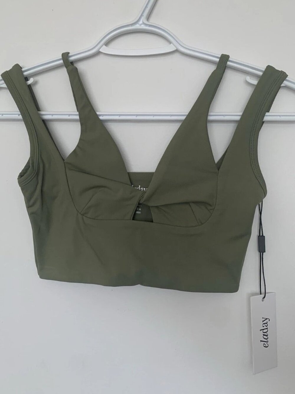 ELADAY Olive Green Light Support Sports Bralette